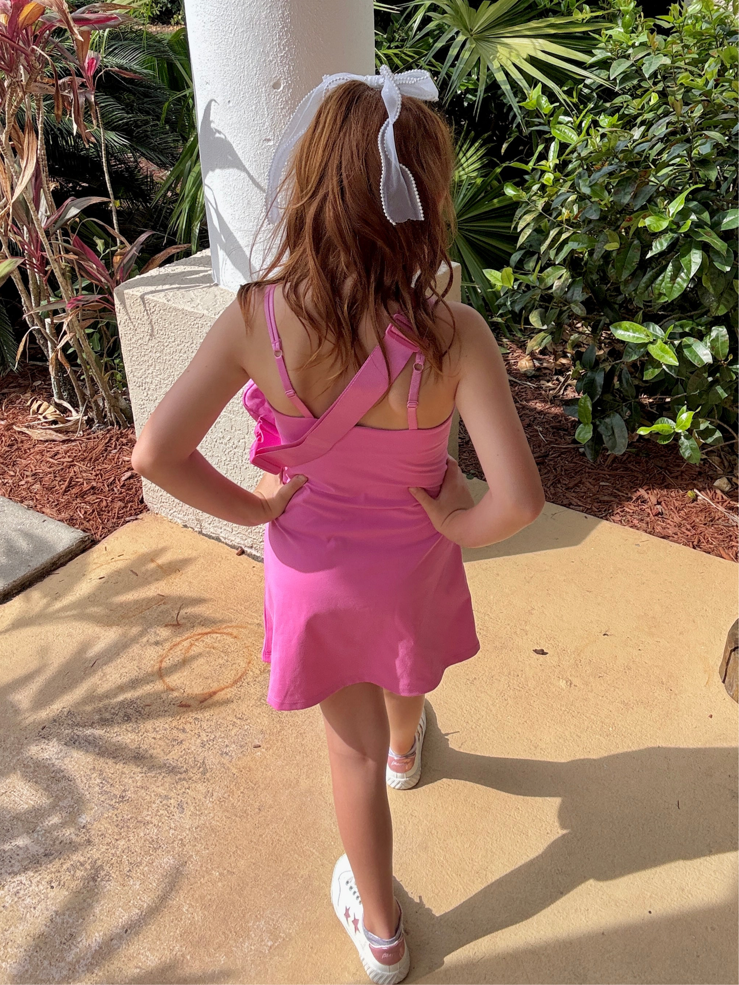 Pink Power Play Set – Girls Lux Tennis Dress + Belt Bag