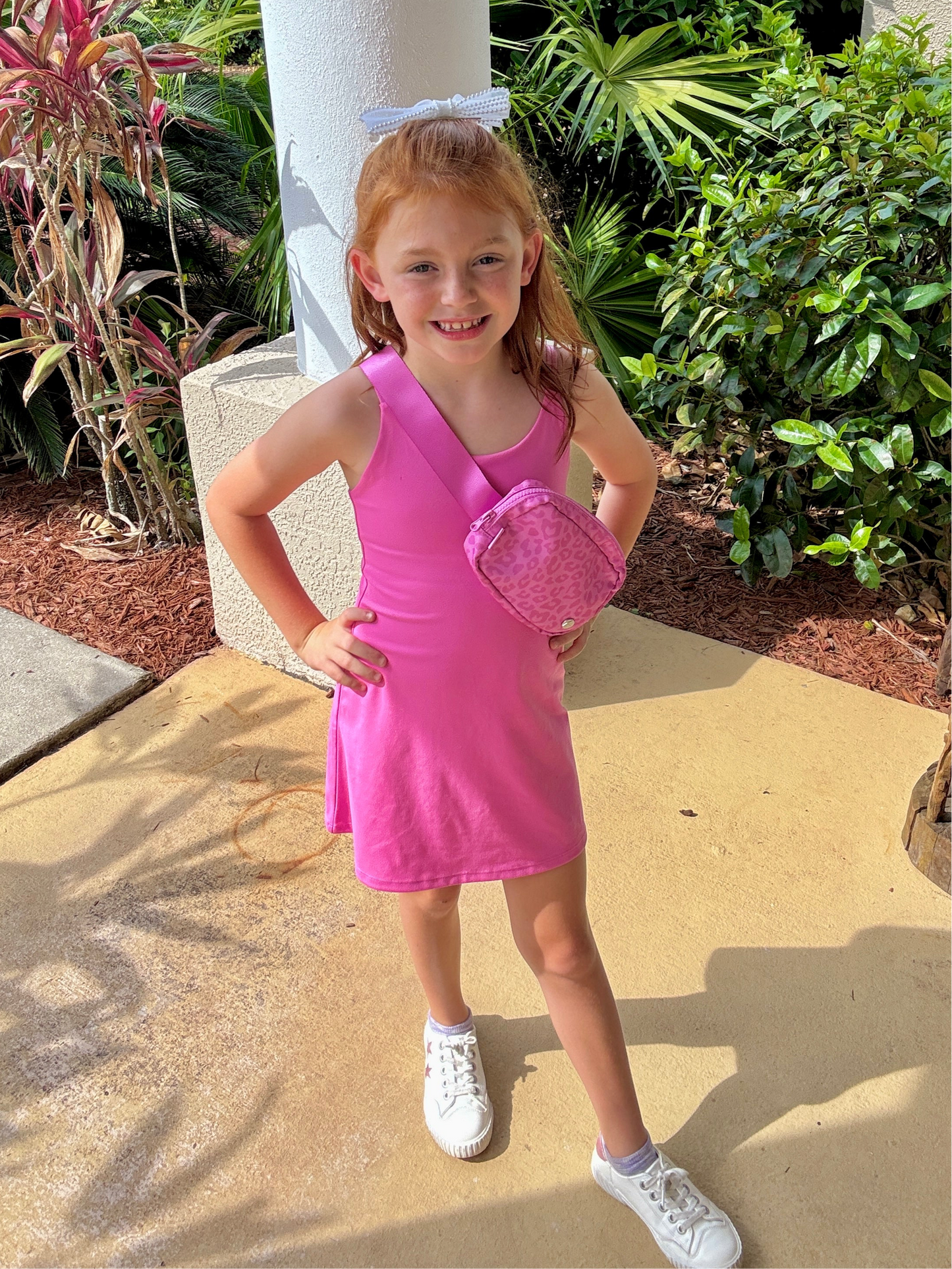 Pink Power Play Set – Girls Lux Tennis Dress + Belt Bag