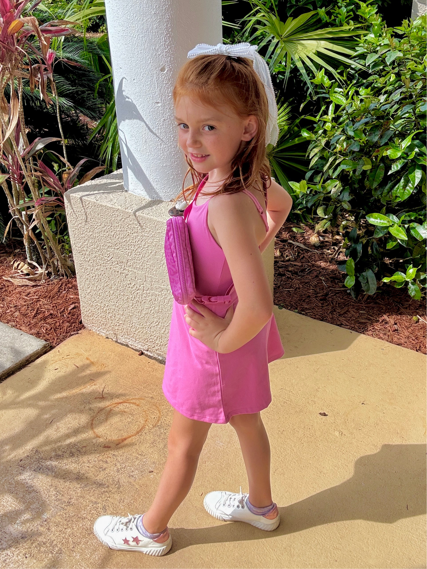 Pink Power Play Set – Girls Lux Tennis Dress + Belt Bag