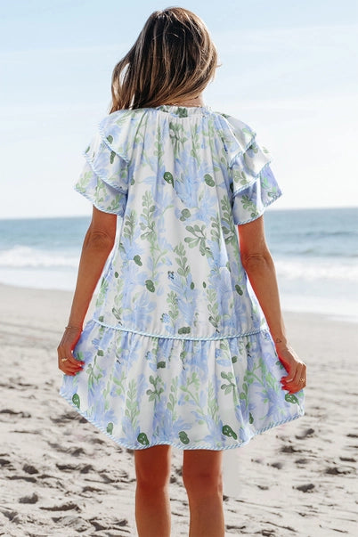 Seaside Bloom Ruffle Dress