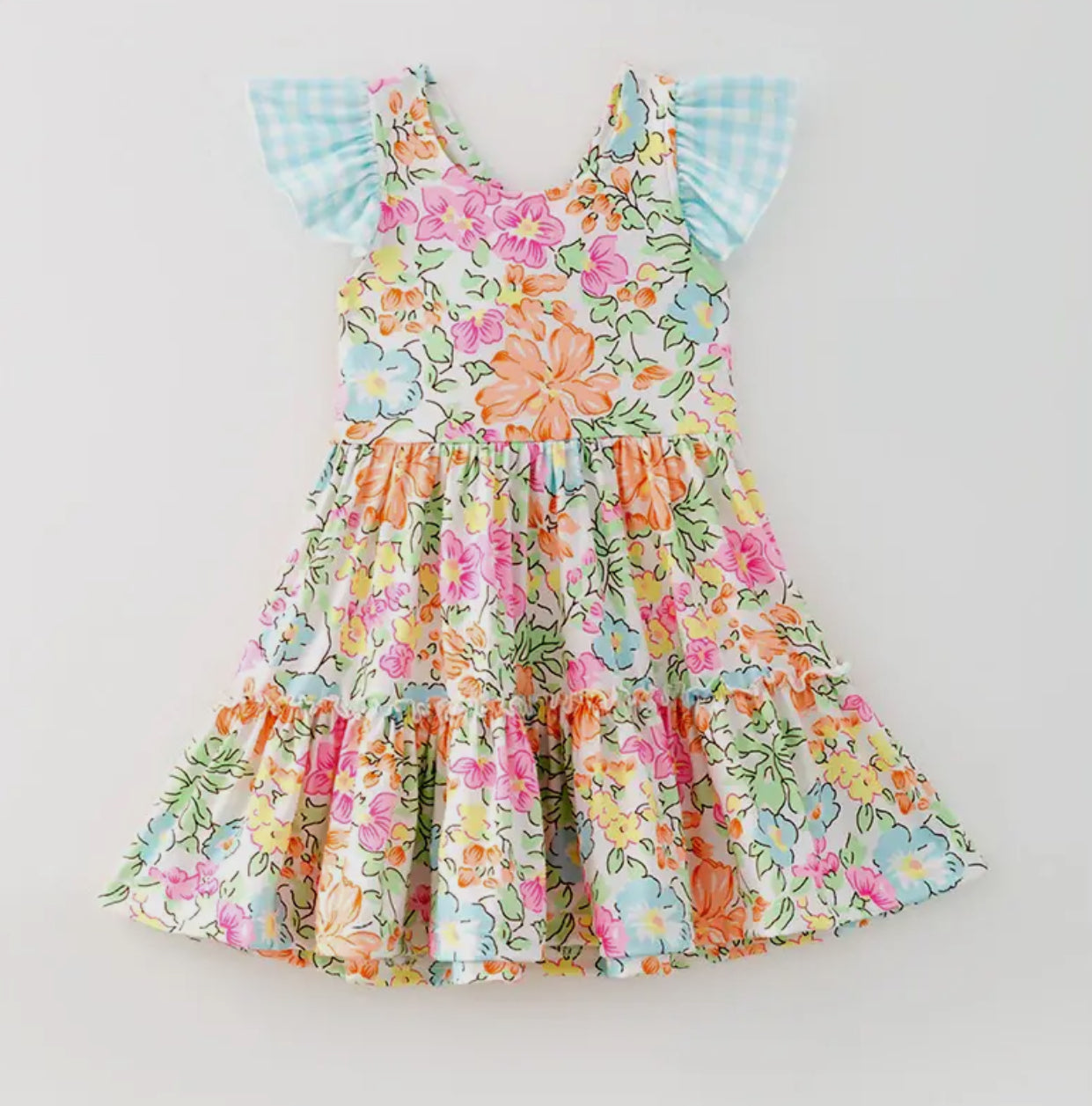 Gingham Flutter Dress