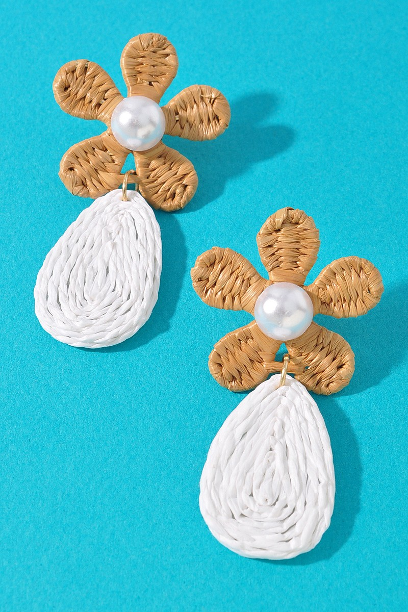 Sun-Kissed Petal Rafia Earrings