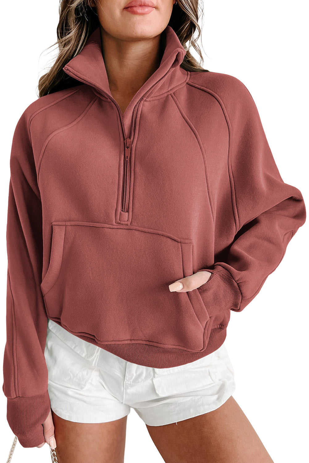 Zip Up Pullover Mauve