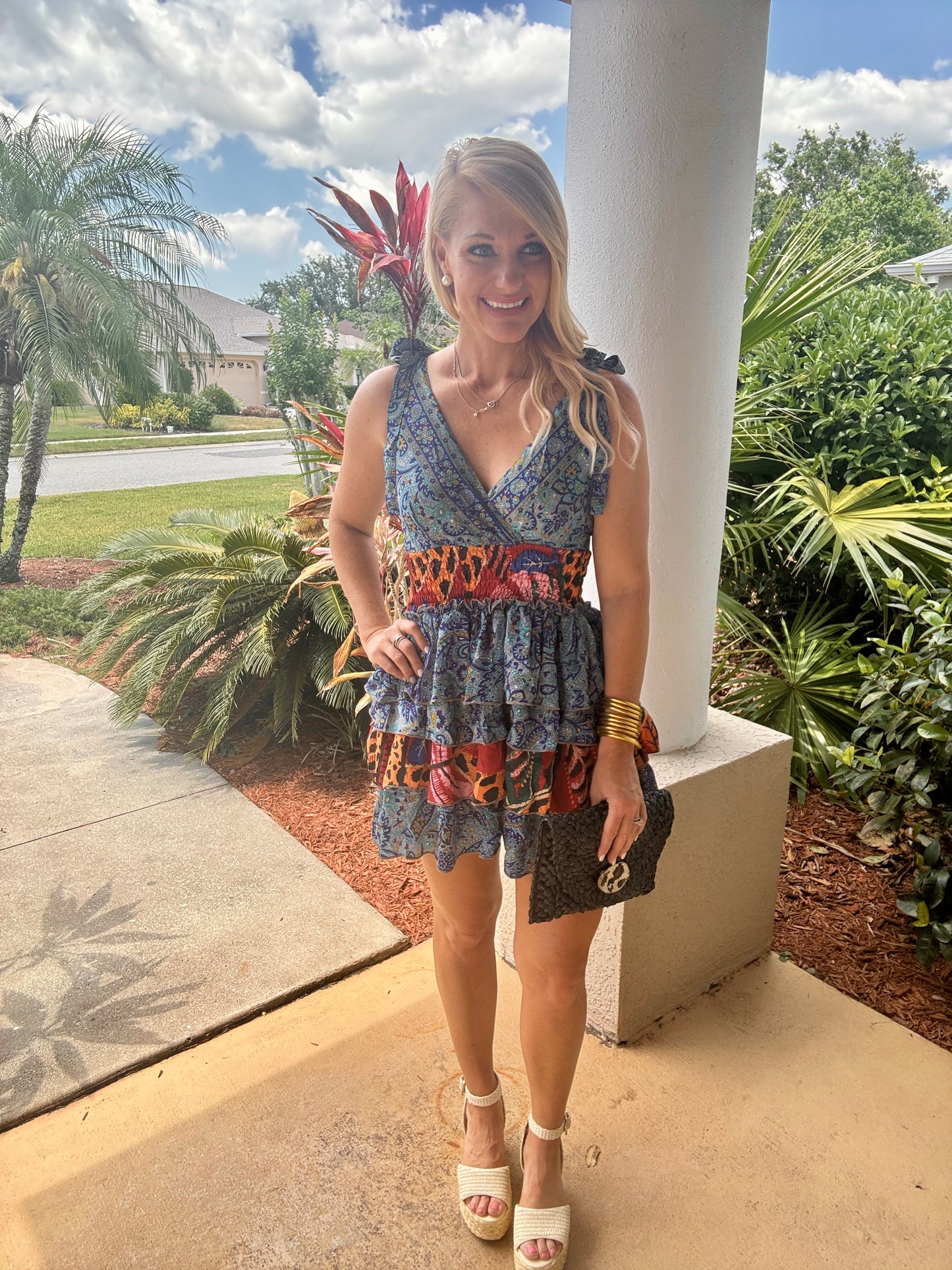Boho Breeze Ruffle Mini Dress