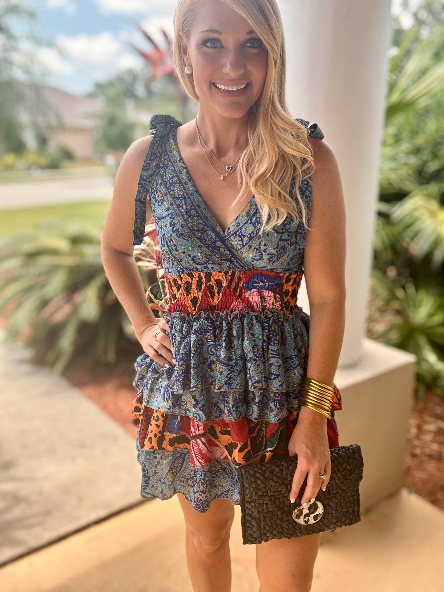 Boho Breeze Ruffle Mini Dress
