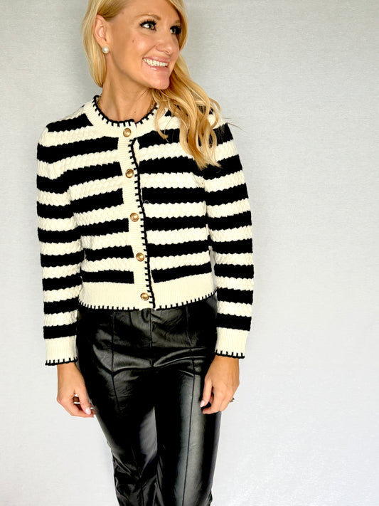 Chic Striped Cardigan