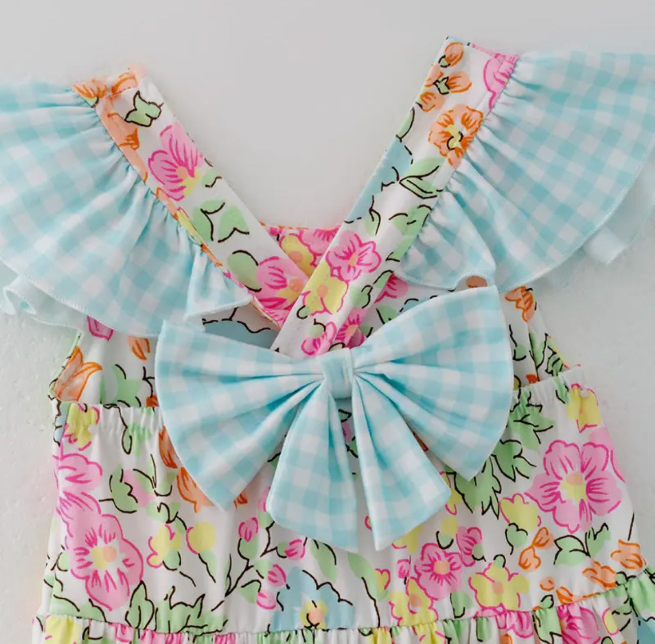 Gingham Flutter Dress