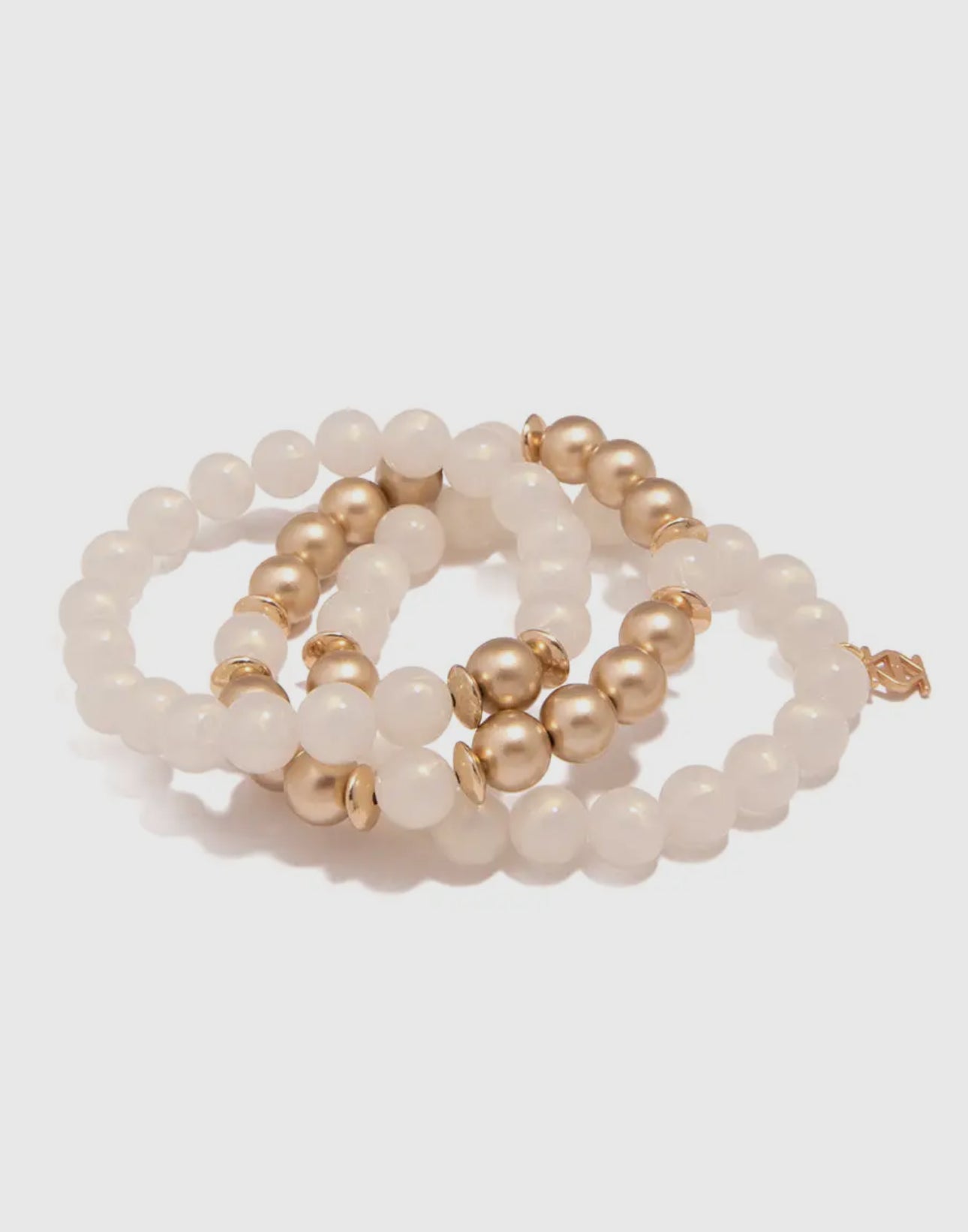 Golden Glow Beaded Bracelet Set