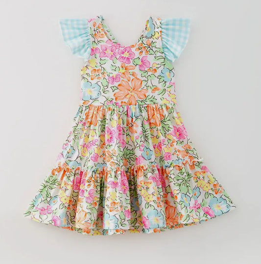 Gingham Flutter Dress